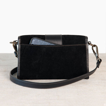 Dalton - Horse Bit Crossbody Luxury Leather Handbag in Black on Black Urban-Equestrian