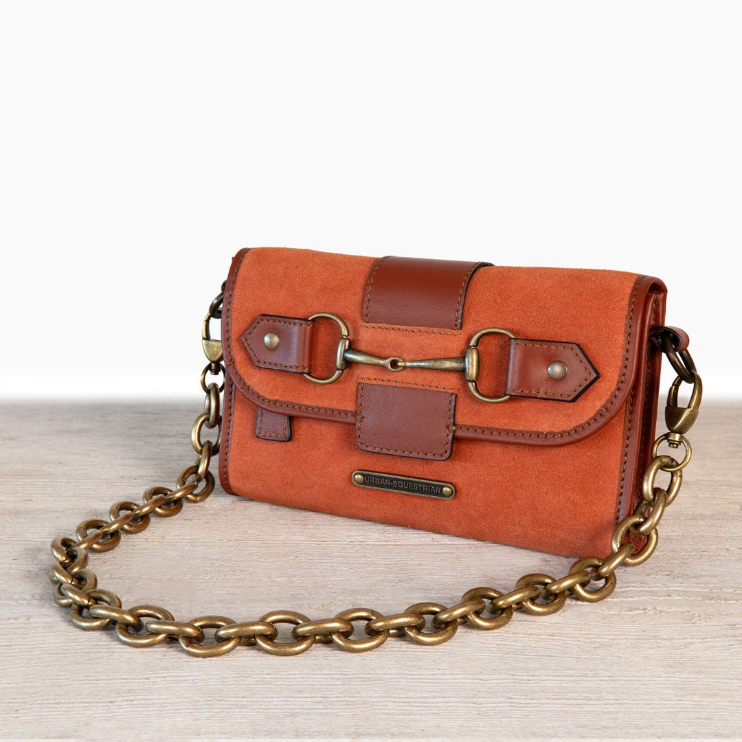 Dalton - Horse Bit Crossbody Luxury Leather Handbag in Cognac on Cognac Urban-Equestrian