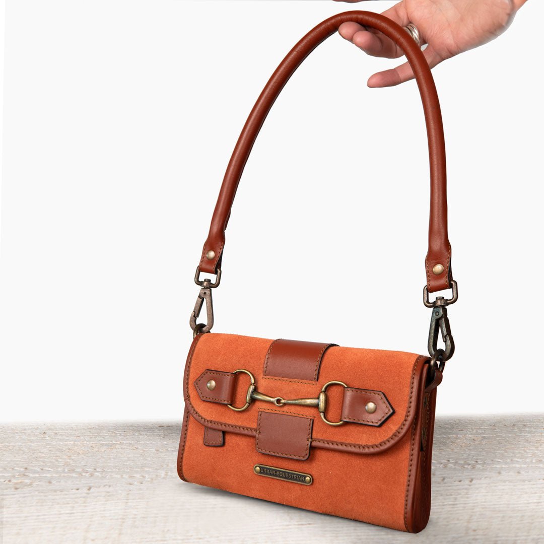Dalton - Horse Bit Crossbody Luxury Leather Handbag in Cognac on Cognac Urban-Equestrian