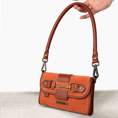 Dalton - Horse Bit Crossbody Luxury Leather Handbag in Cognac on Cognac Urban-Equestrian