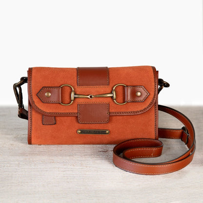 Dalton - Horse Bit Crossbody Luxury Leather Handbag in Cognac on Cognac Urban-Equestrian