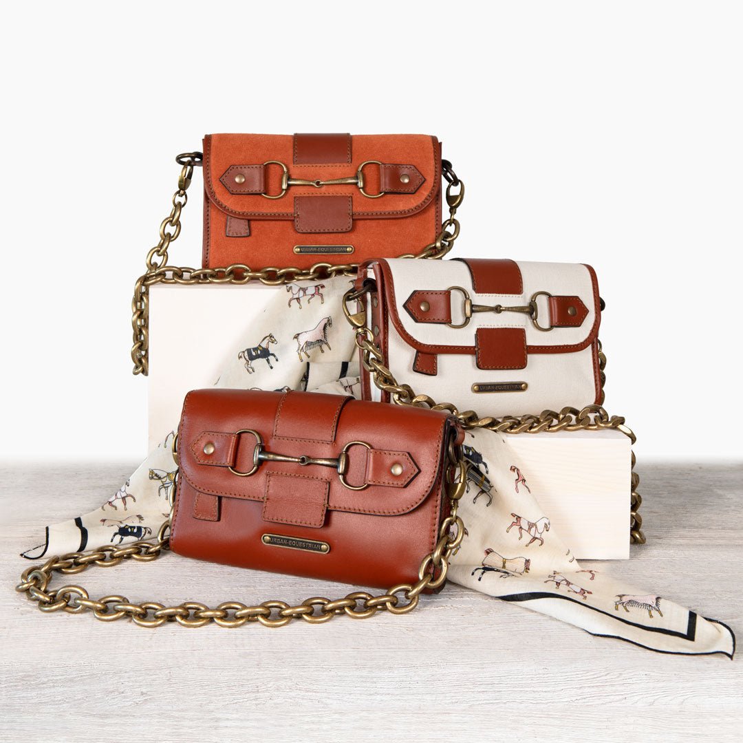Dalton - Horse Bit Crossbody Luxury Leather Handbag in Cognac on Cognac Urban-Equestrian