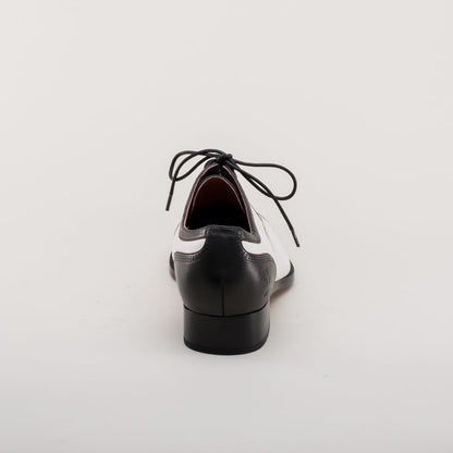 Dandy Men's Vintage Cap Toe Oxfords (Black/White) American Duchess