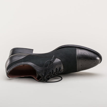 Dandy Men's Vintage Cap Toe Oxfords (Black) American Duchess