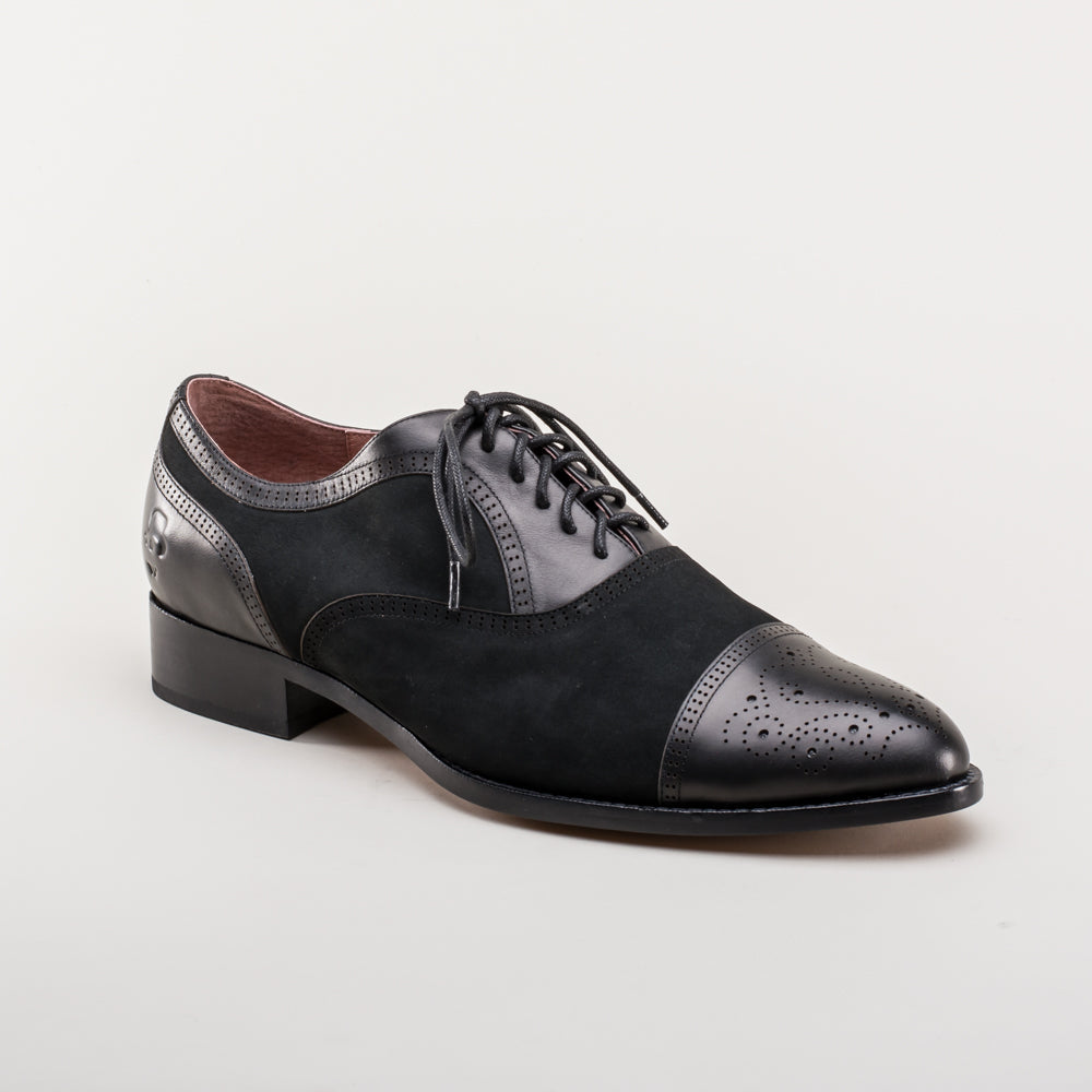 Dandy Men's Vintage Cap Toe Oxfords (Black) American Duchess
