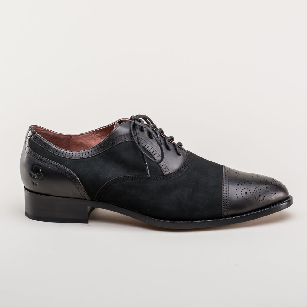 Dandy Men's Vintage Cap Toe Oxfords (Black) American Duchess