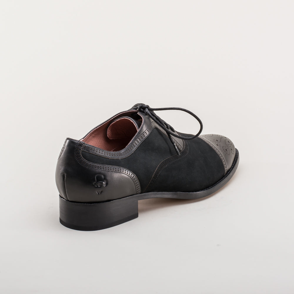 Dandy Men's Vintage Cap Toe Oxfords (Black) American Duchess