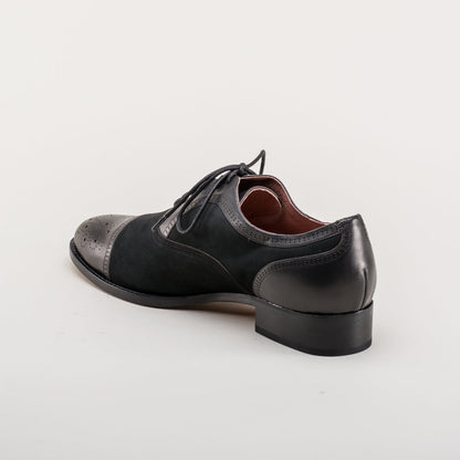 Dandy Men's Vintage Cap Toe Oxfords (Black) American Duchess