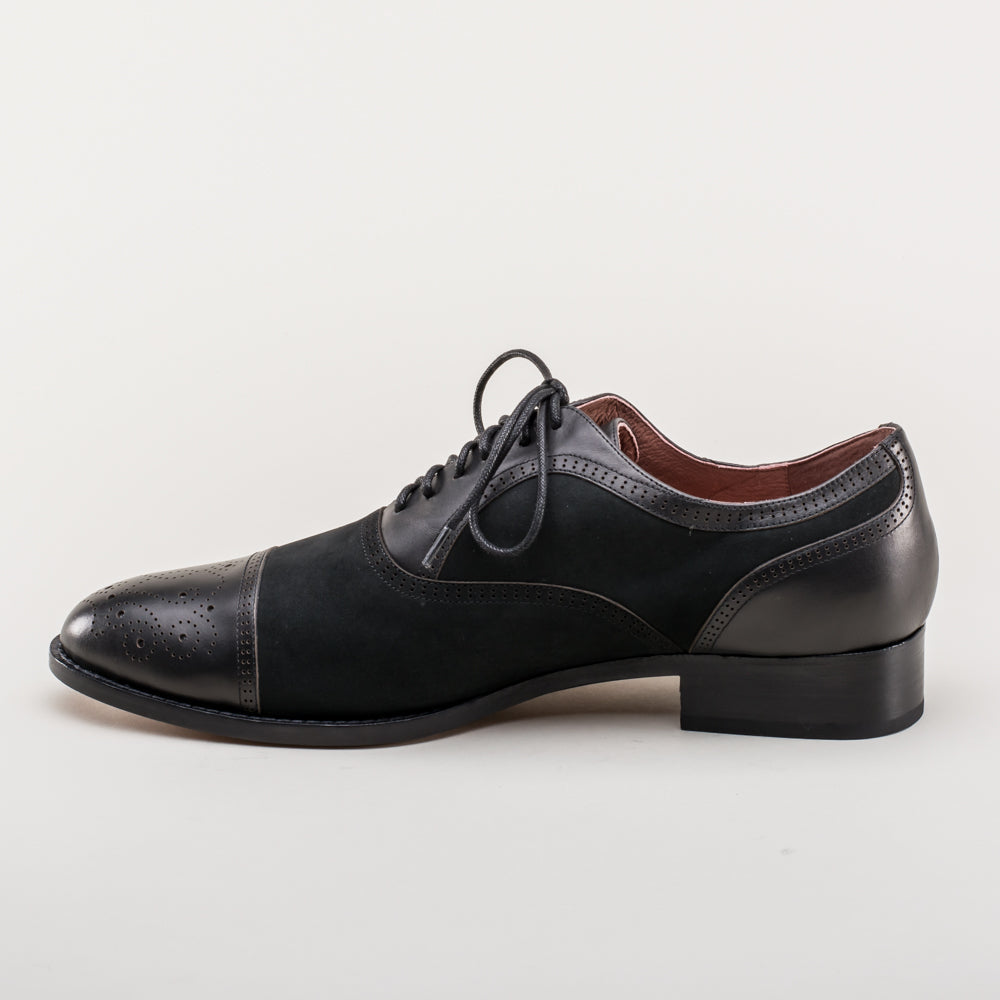 Dandy Men's Vintage Cap Toe Oxfords (Black) American Duchess