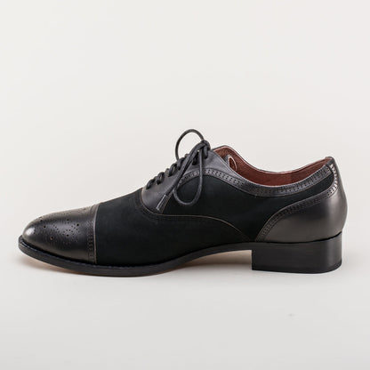 Dandy Men's Vintage Cap Toe Oxfords (Black) American Duchess