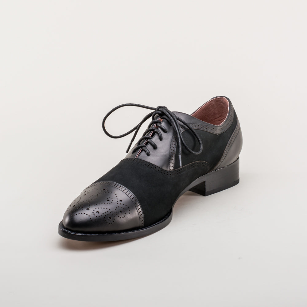 Dandy Men's Vintage Cap Toe Oxfords (Black) American Duchess