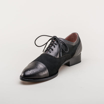 Dandy Men's Vintage Cap Toe Oxfords (Black) American Duchess