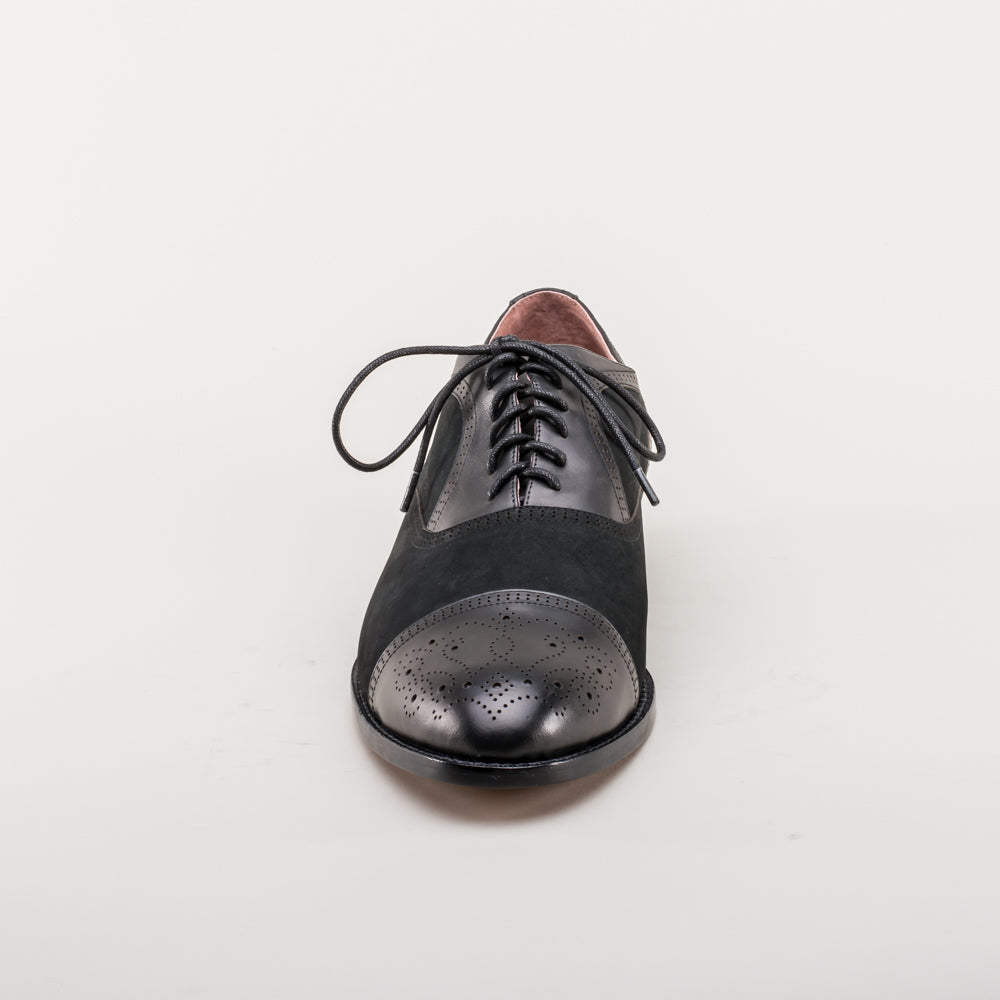 Dandy Men's Vintage Cap Toe Oxfords (Black) American Duchess