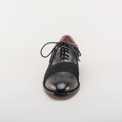 Dandy Men's Vintage Cap Toe Oxfords (Black) American Duchess