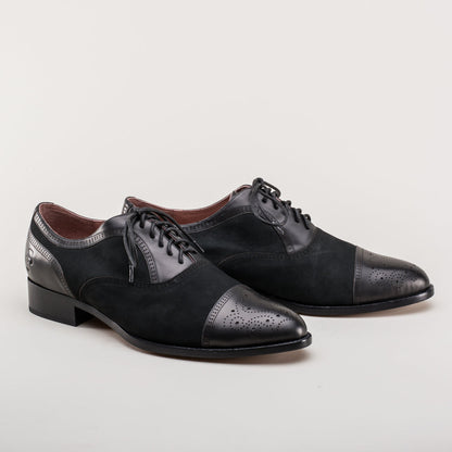 Dandy Men's Vintage Cap Toe Oxfords (Black) American Duchess