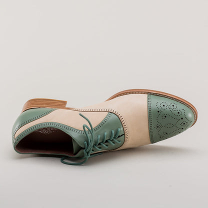 Dandy Men's Vintage Cap Toe Oxfords (Sage/Buff) American Duchess