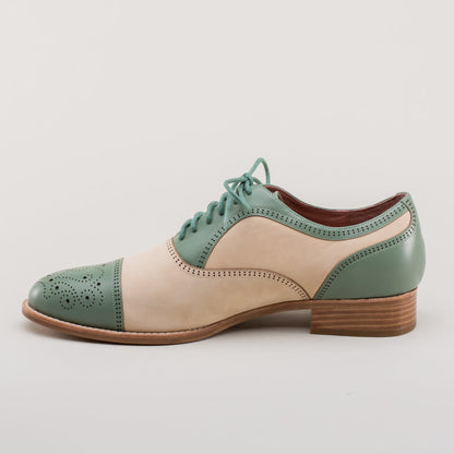 Dandy Men's Vintage Cap Toe Oxfords (Sage/Buff) American Duchess