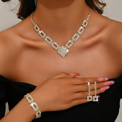 Dazzling 3-Piece Full Rhinestones Jewelry Set (MAC317) Mariam's Collection