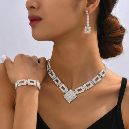 Dazzling 3-Piece Full Rhinestones Jewelry Set (MAC317) Mariam's Collection