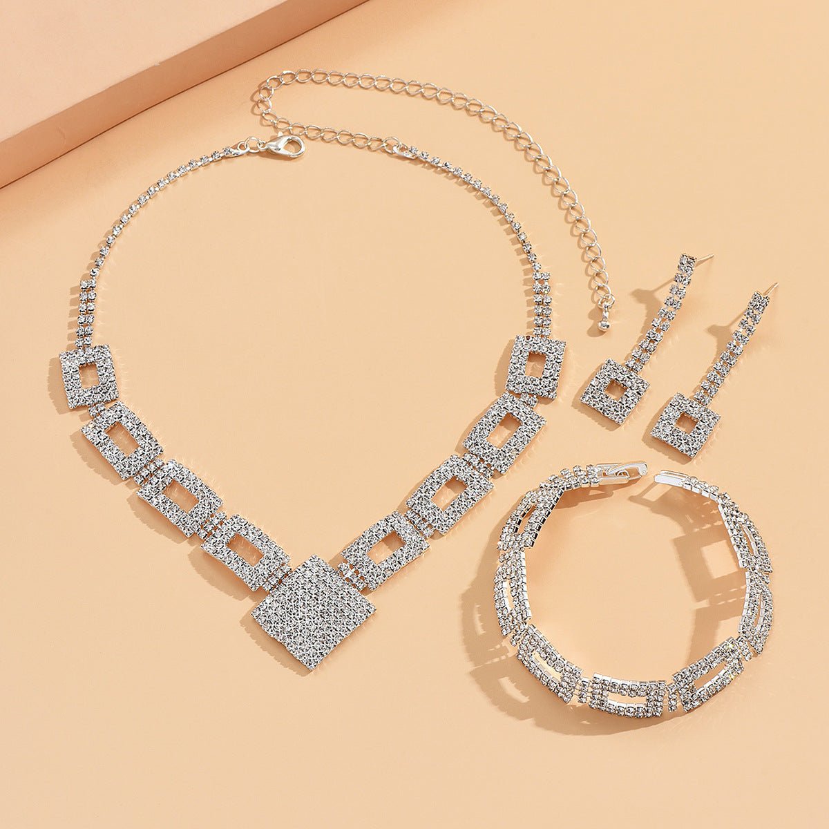 Dazzling 3-Piece Full Rhinestones Jewelry Set (MAC317) Mariam's Collection