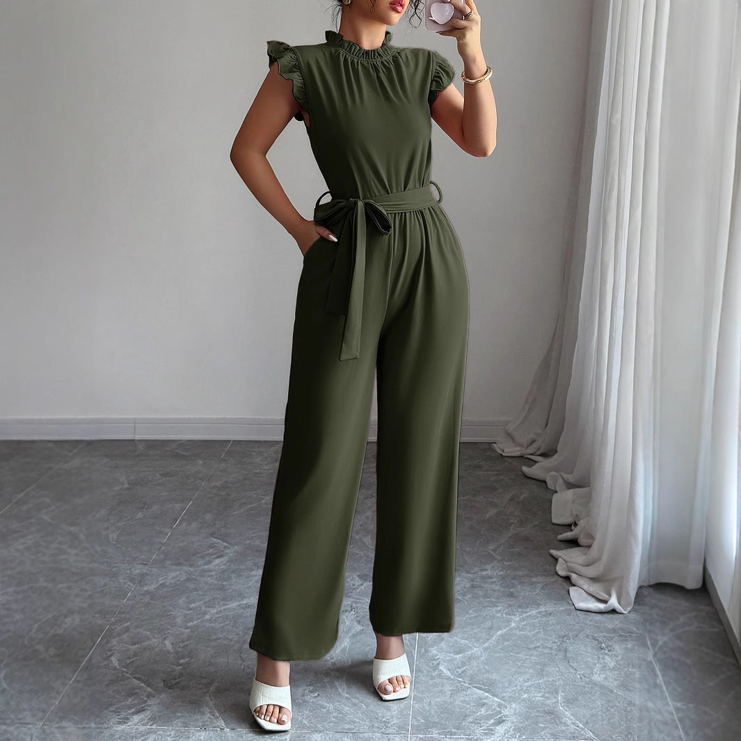 Simple Fashion Ruffled Short Sleeves Corset Jumpsuit For Women Grayceful LLC