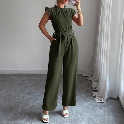 Simple Fashion Ruffled Short Sleeves Corset Jumpsuit For Women Grayceful LLC