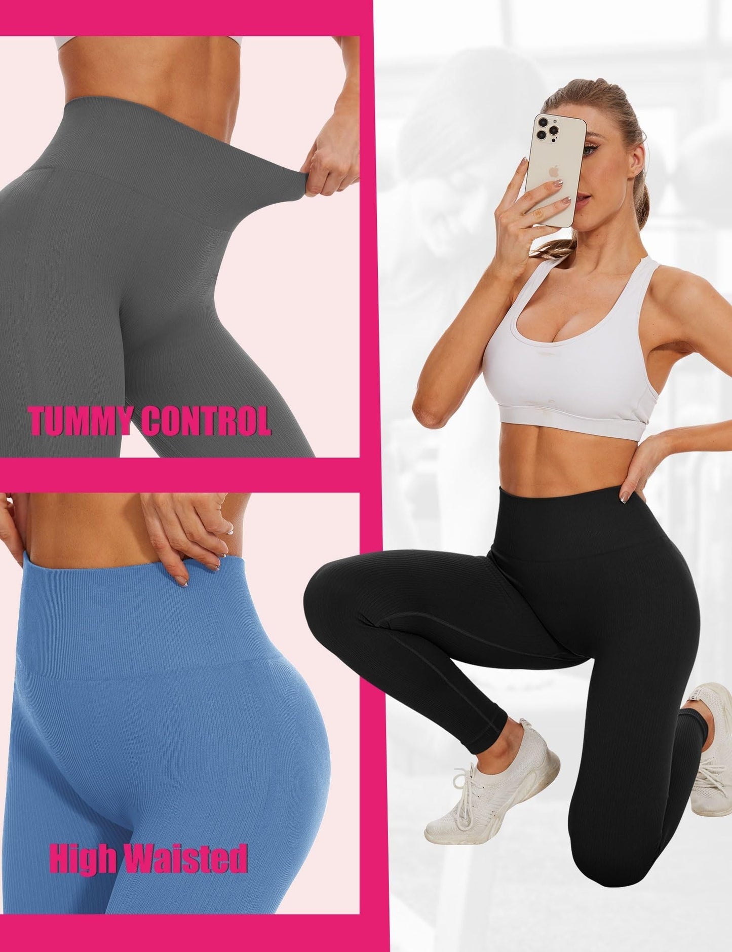Leggings for Women - Cropped High-rise Seamless Plus size leggings FitiqueFit