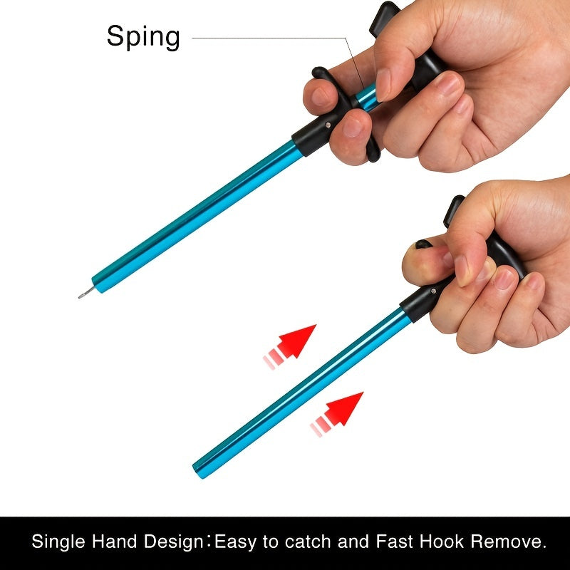 1pc T-Shaped Fish Hook Remover - Aluminum Alloy Fishing Tool with Ergonomic Handle & Blue Handle for Efficient Hook Separation, Ideal for Holiday Gifts (Father'S Day, Christmas, Thanksgiving), Fishing Accessory, Sleek Metalli NovaCart
