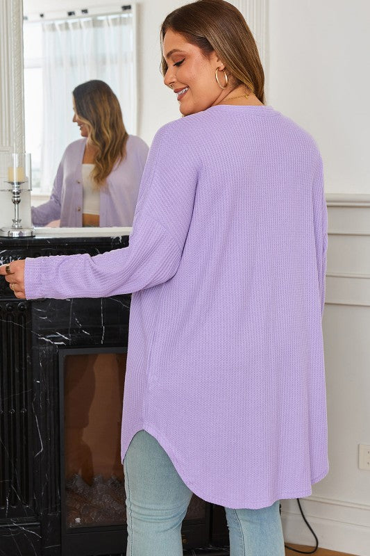 Plus Size Solid Waffle Knit Button-Front Cardigan Shop Style & More | Fresh Looks, Everyday Deals & Free Shipping