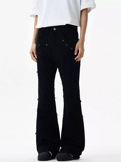Men's Frayed Hem Flare Jeans New Era Fashion LLc