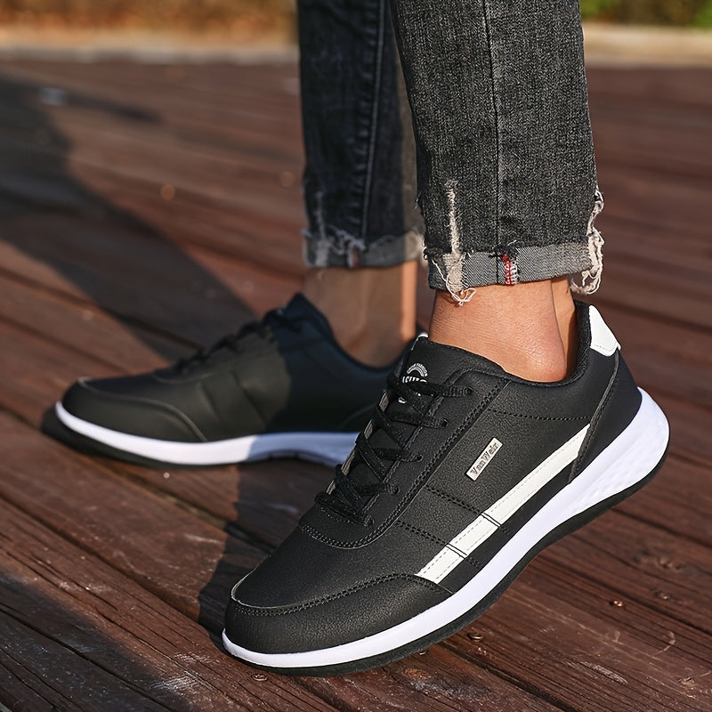 VanWeir Lightweight Men'S Shoes | Navy Blue/White, Lace-up sneakers with MD/TPR Sole, Breathable Fabric Lining for Outdoor, Hiking & Casual Wear NovaCart