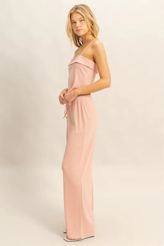 HYFVE Rib Knit Cami Top and Pants Set West2East Surf