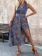 Women's Printed V-Neck Sleeveless Jumpsuit – Vacation Chic FitiqueFit