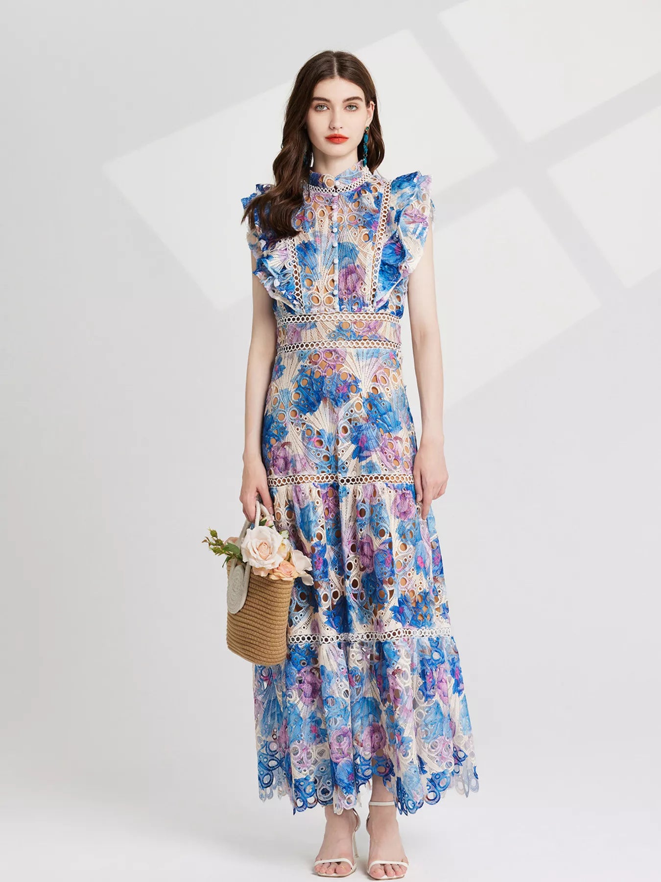Floral Lace Detail Maxi Dress New Era Fashion LLc