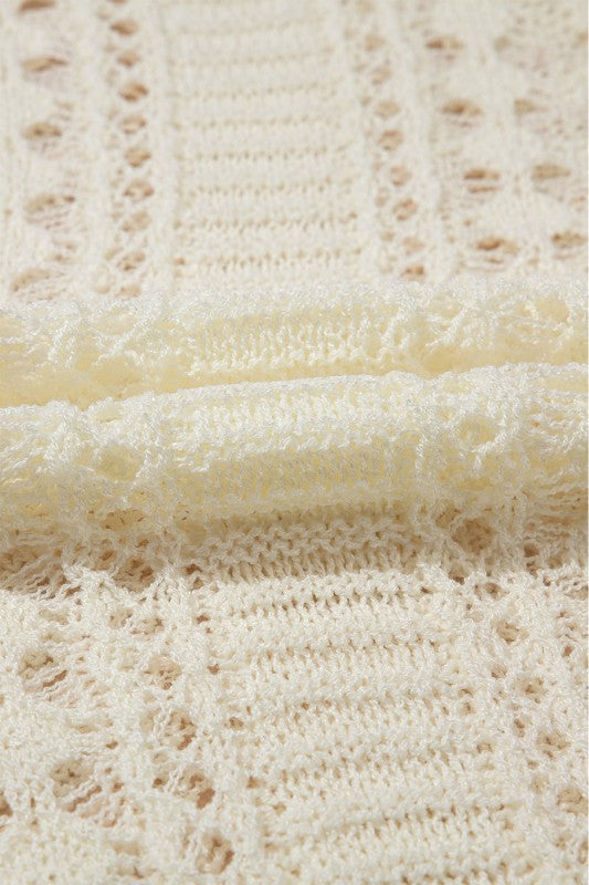 Hollow Out Knit 3/4 Drop Shoulder Sweater Shop Style & More | Fresh Looks, Everyday Deals & Free Shipping