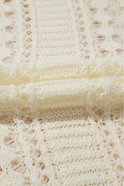 Hollow Out Knit 3/4 Drop Shoulder Sweater Shop Style & More | Fresh Looks, Everyday Deals & Free Shipping