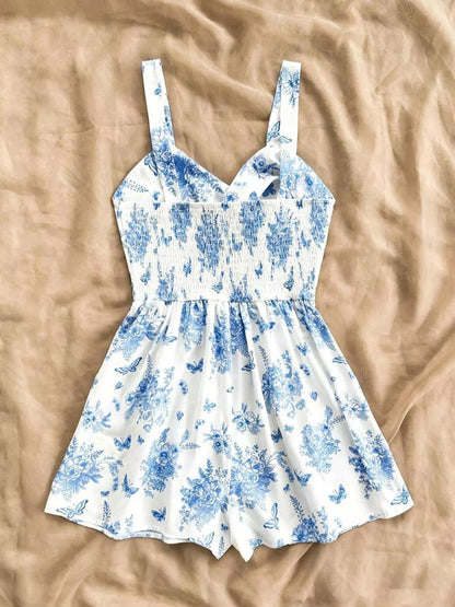 Floral Print Twist Front Cutout Romper New Era Fashion LLc