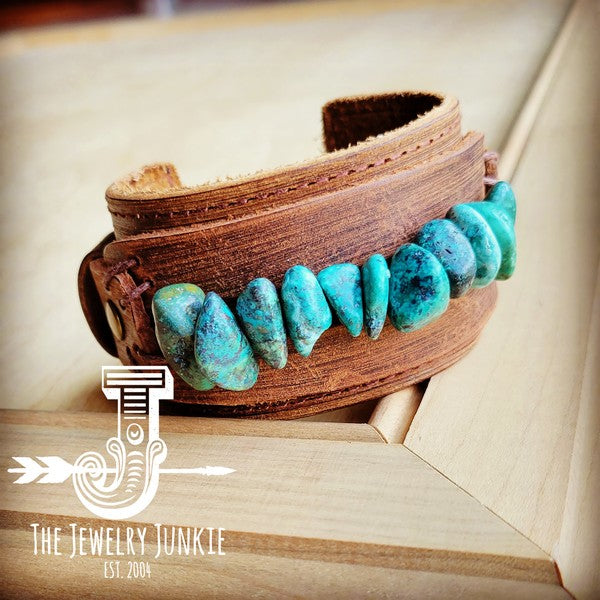 Leather Cuff with Large Natural Turquoise Chunks Shop Style & More | Fresh Looks, Everyday Deals & Free Shipping