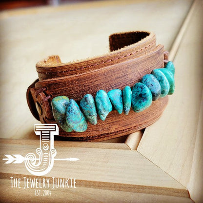 Leather Cuff with Large Natural Turquoise Chunks Shop Style & More | Fresh Looks, Everyday Deals & Free Shipping