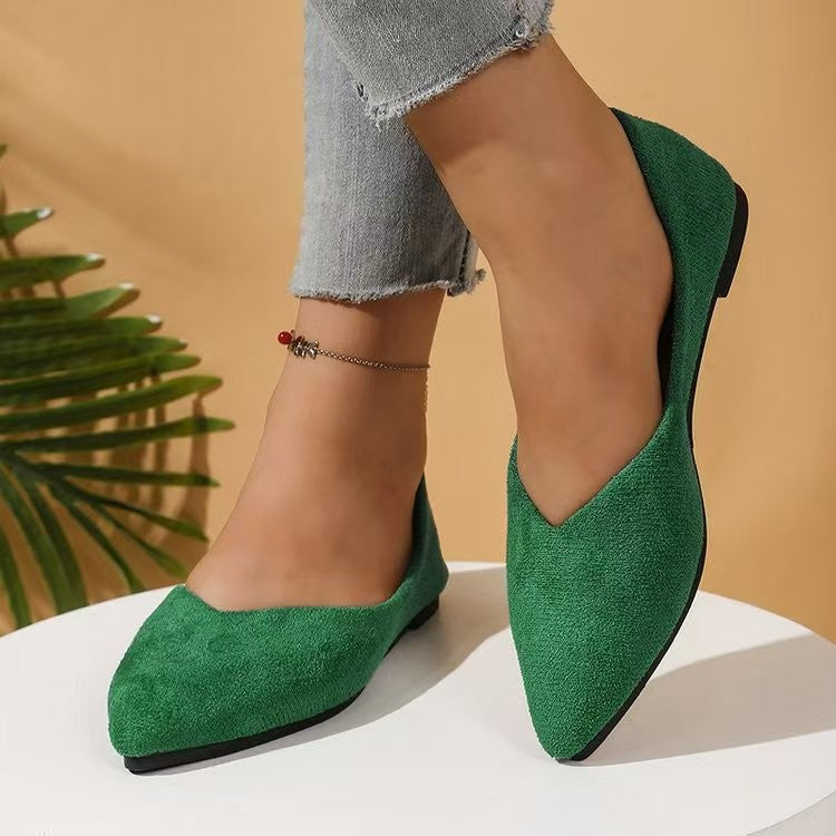 Women's Suede Pointed-Toe Flat Shoes FitiqueFit