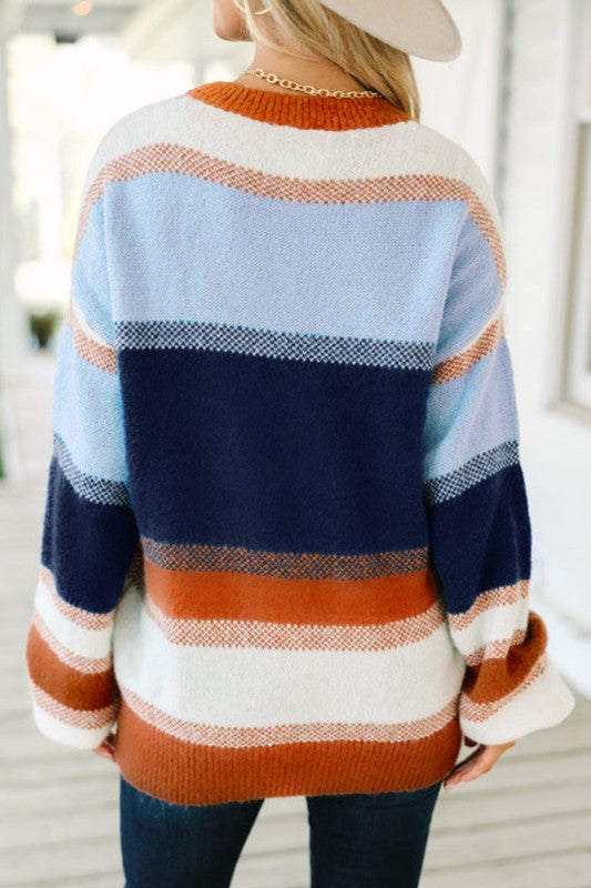 Colorblock Round Neck Long Sleeve Sweater Shop Style & More | Fresh Looks, Everyday Deals & Free Shipping