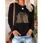 Women’s Long Sleeve Merry Christmas T-Shirt – Cute Christmas Tree Graphic Tee FitiqueFit