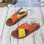 Women's Color-Block Cross-Strap Flat Sandals FitiqueFit