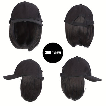 Women'S Hat Wigs, Baseball Cap Wigs, Short Bob Hairstyles, Synthetic Caps with -Resistant NovaCart