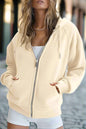 Women’s Zip Up Crop Sweatshirt – Fleece Lined Casual Hoodie FitiqueFit