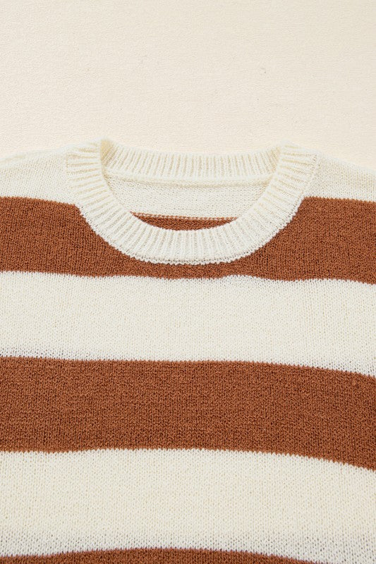 Stripe Patchwork Drop Shoulder Sleeve Sweater Shop Style & More | Fresh Looks, Everyday Deals & Free Shipping