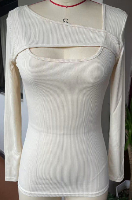 Irregular Slim Fit Long-sleeved T-shirt Top See size chart under “more details” The Fashion Celestial