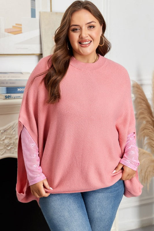 Plus Size Ribbed Knit Crewneck Poncho Sweater Shop Style & More | Fresh Looks, Everyday Deals & Free Shipping