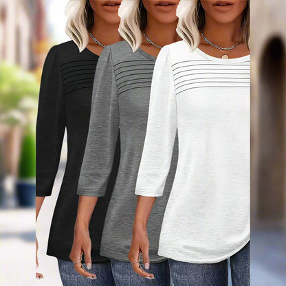 Women's 3-Pack 3 4 Sleeve Tunic Tops FitiqueFit