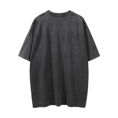 Printed Washed Distressed T-Shirt FitiqueFit